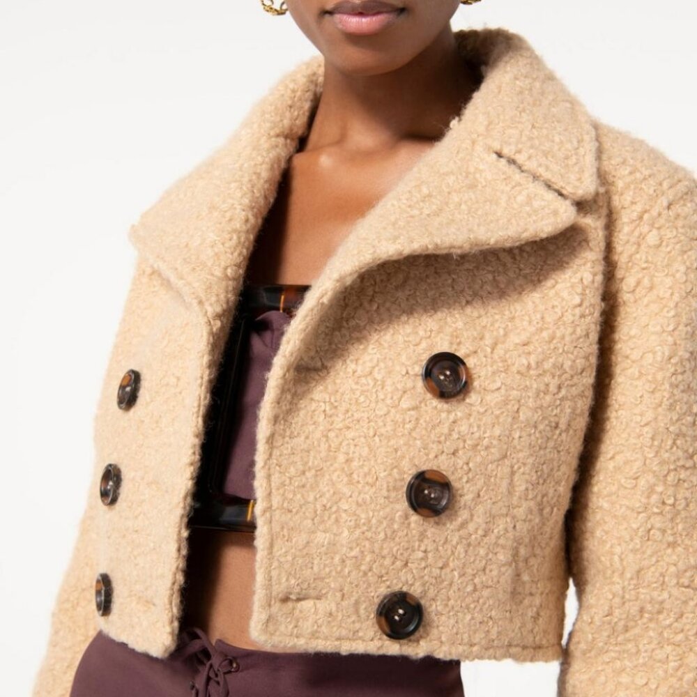 NWT Cult Gaia Camille Doubled Breasted Cropped Jacket Size 8